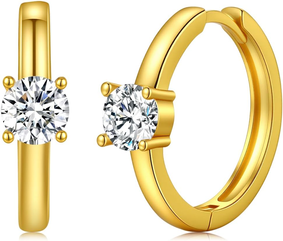 KQ&TTENG 14K Gold Plated Hoop Earrings for Women Gold Huggie Earrings Hypoallergenic Jewelry Birthday Gifts for Her Wife(20mm&25mm)