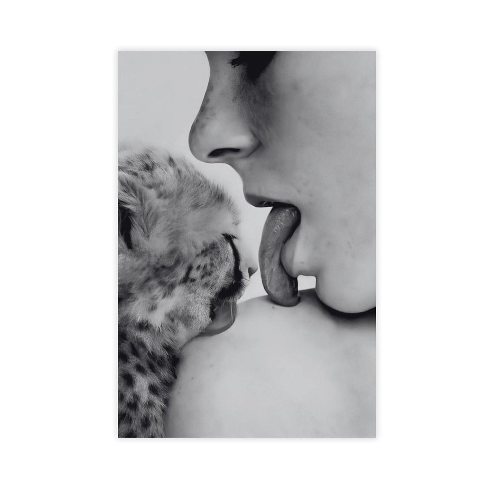 Ywtjax Unframe-Style Cheetah Cub & Fashion Poster Canvas Poster For Dorm Room Decor Gift