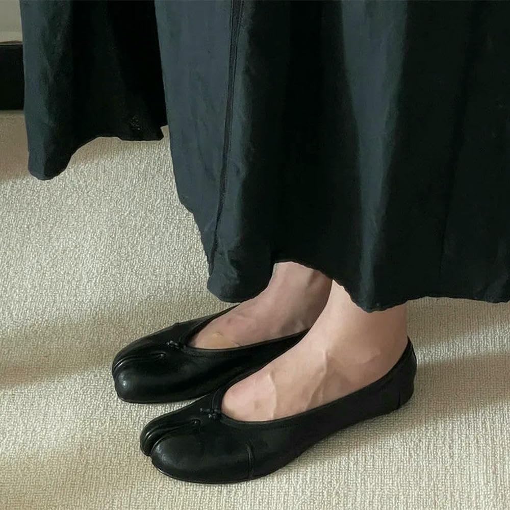 SLJYM - Zapatos planos de ballet Tabi de piel suave para mujer, cómodos, para caminar, informales, para niñas, zapatos de baile