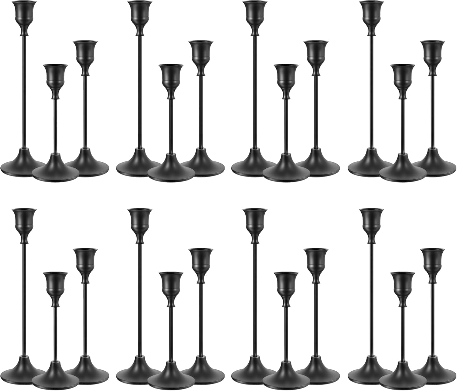 Taper Candle Holders Bulk, Set of 24 Black Vintage Candle Sticks Holder Decor Home Decor Centerpieces for Table Festive Wedding Decorations