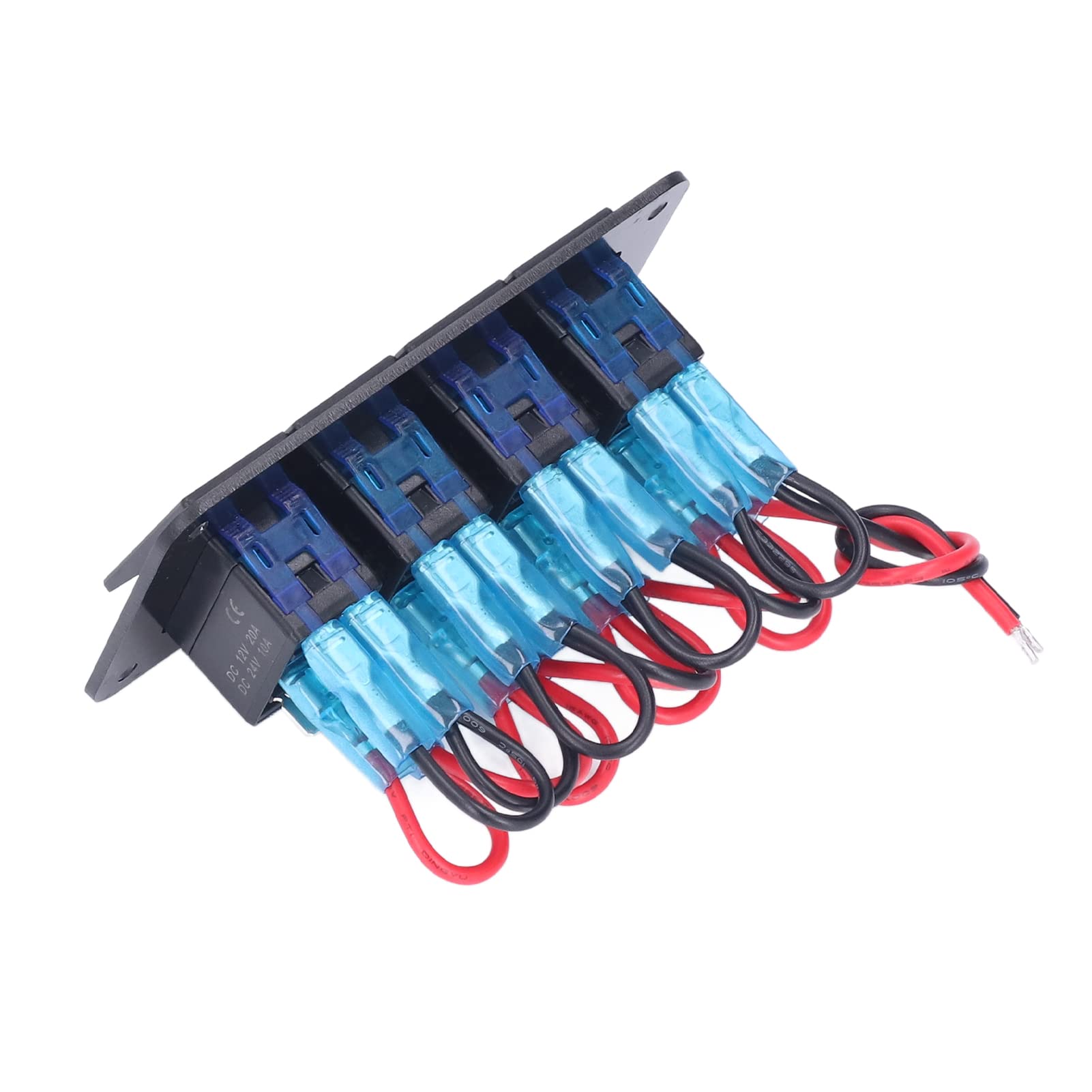 Pannello interruttori a bilanciere nero a 4 gruppi Interruttore a levetta impermeabile IP65 con retroilluminazione a LED Modifica barca a motore DC12‑24V