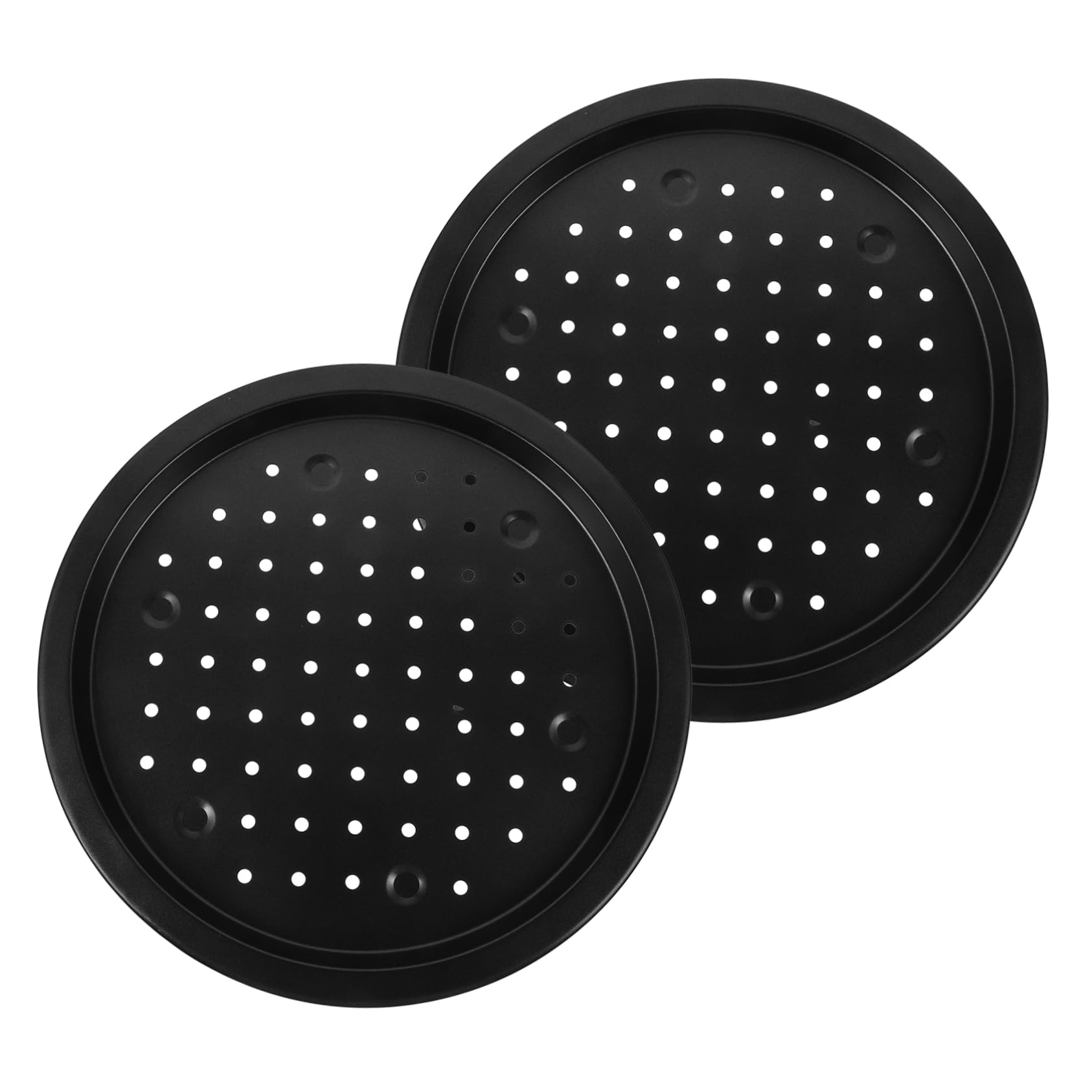 KOMBIUDA Perforated Pizza Baking Trays 14-inch Non-stick Pizza Pan Baking Trays for Oven 2-pack Round Easy to Clean