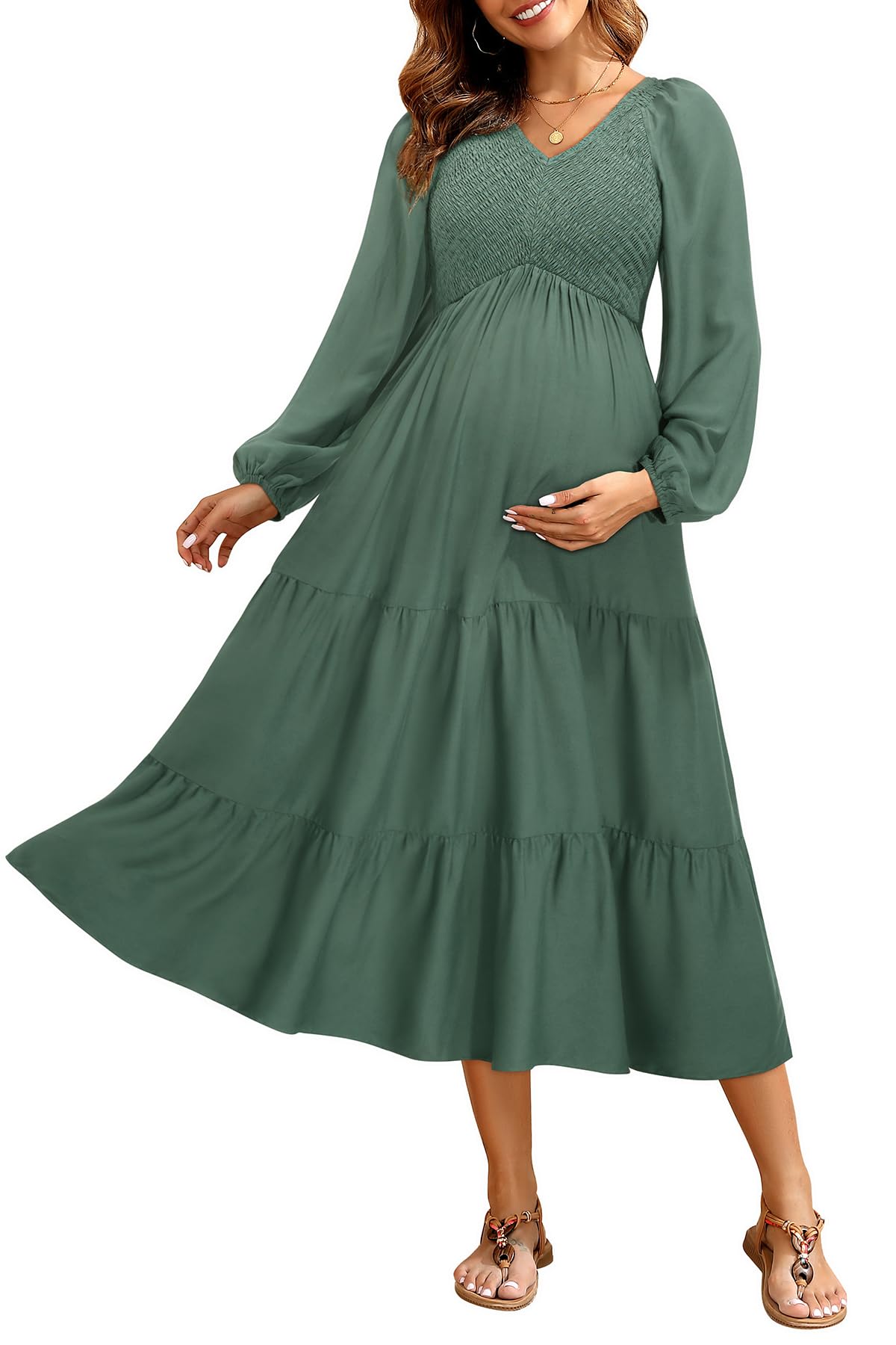 Flutter Sleeve Midi Dress