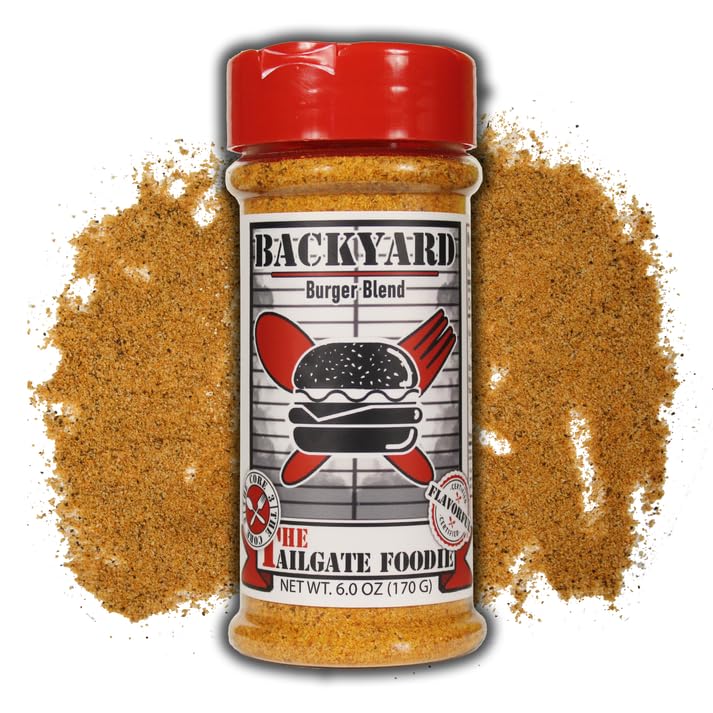 Backyard Burger Blend | 6 oz. Shaker Bottle | Sea Salt, Worcestershire, Mushroom, and Mustard Flavored Seasoning Salt | Made for Burgers of all kinds, great as a complete salt replacer