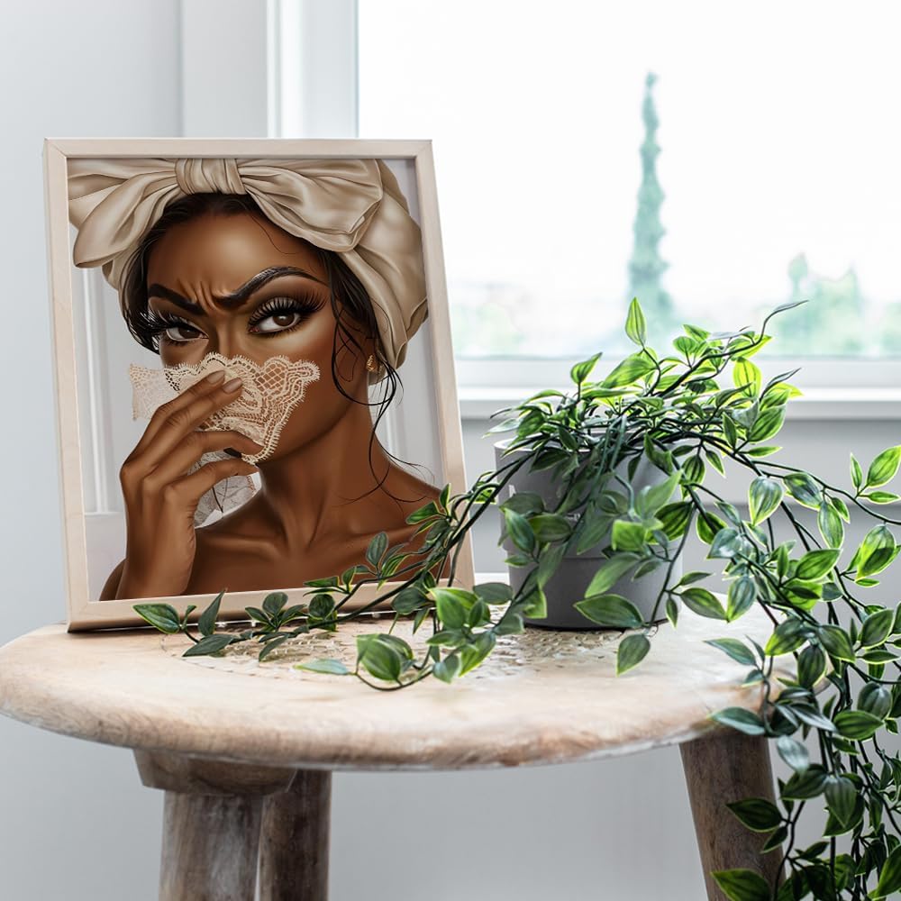 funny Bathroom Pictures Wall Decor - African American Women, Black Woman Bathroom Decor Wall Art, Glam for Women - African American Wall Art, Black Culture Chic Wall, UNFRAMED - Image 7