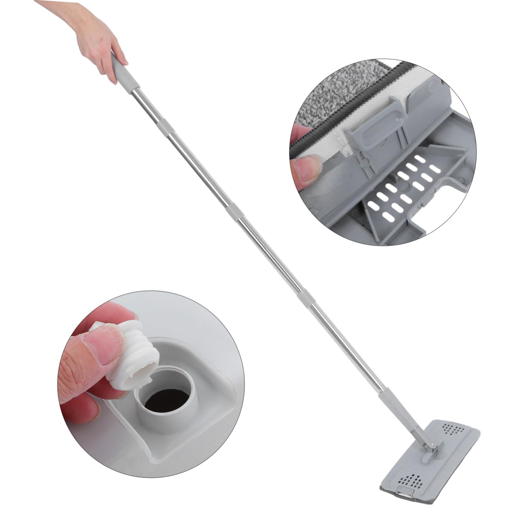 Mop con Secchio Lavapavimenti per Uso Panni Lavabili per Pulizia Pavimenti Pareti e Finestre Design con Strizzatore e Raccogliacqua Pulizia Asciutto e Bagnato Facile e