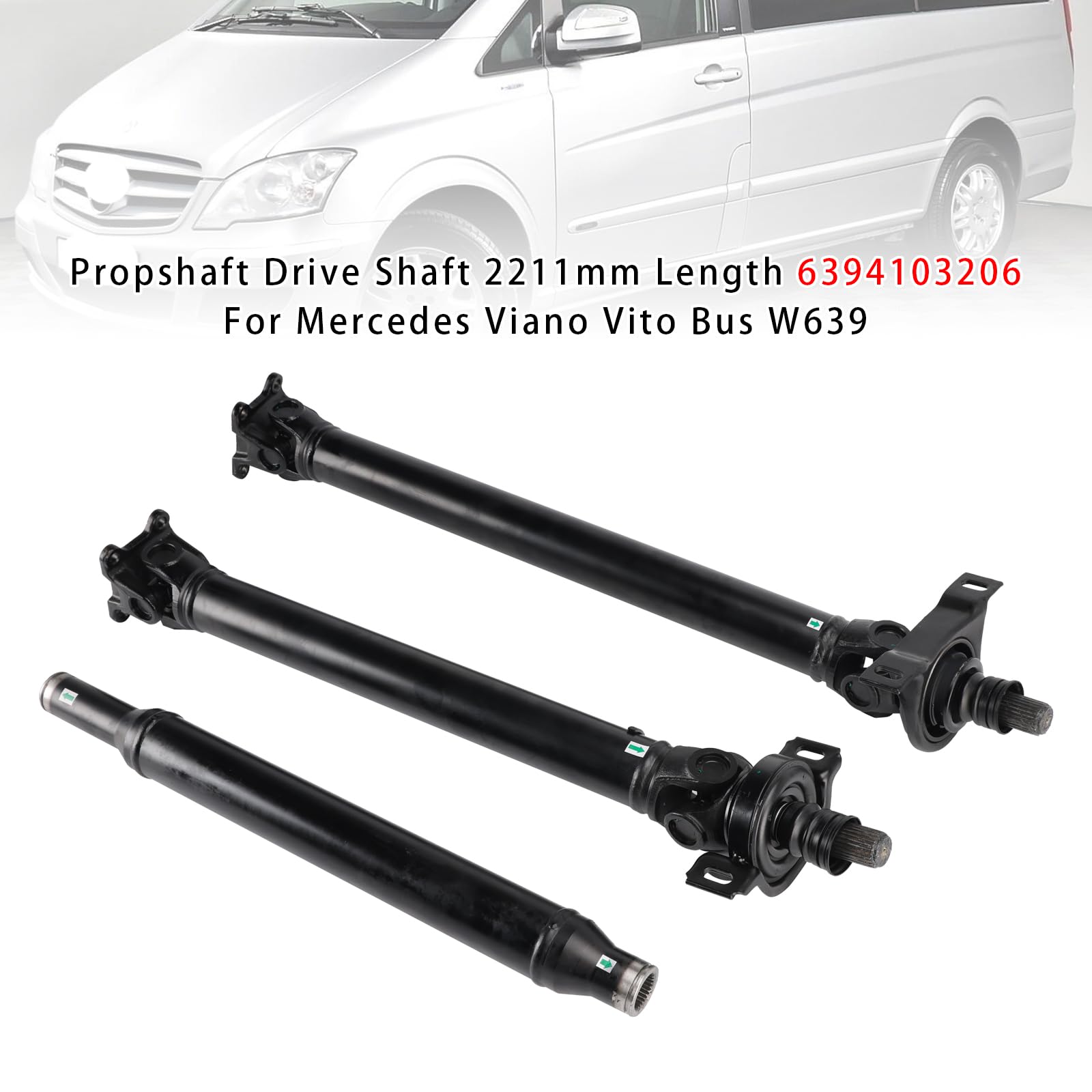 Topteng Propshaft Drive Shaft 2211mm Length 6394103206 Apto para Mercedes Viano Vito Bus W639