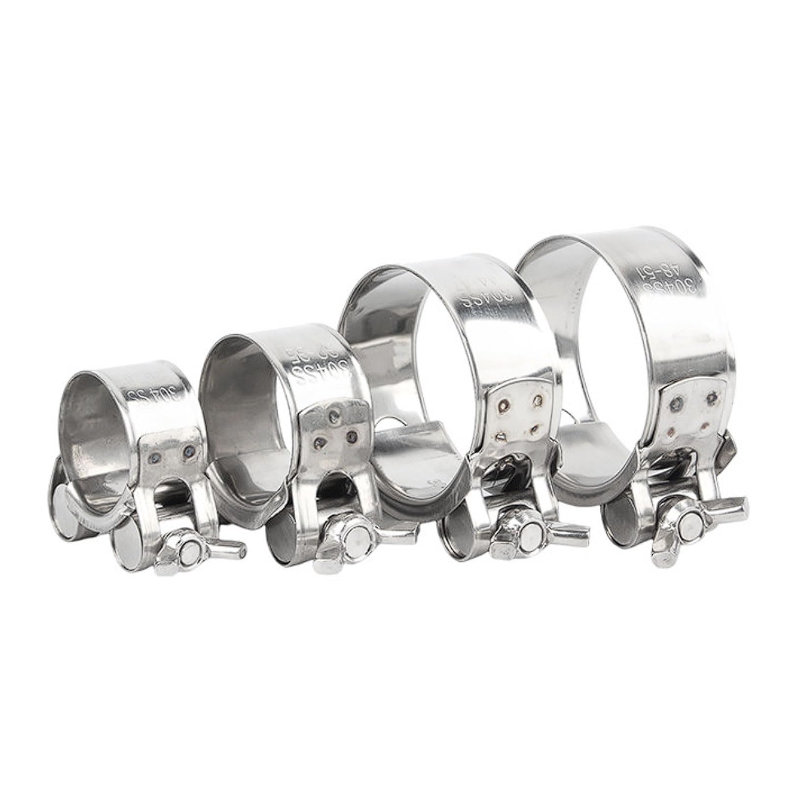Esmen Uae One Color 304 Stainless Steel Heavy-Duty Butterfly Hose Clamp Hand-Tighten Pipe Fixing Clamp 4 Pack For Water, Gas Pipes Tube Fittings(29-31Mm)