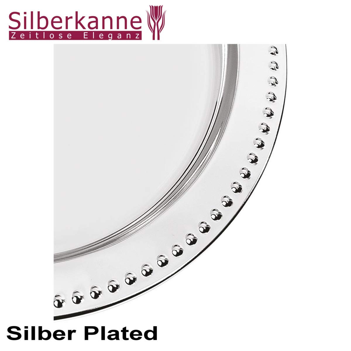 SILBERKANNE Platzteller Echt Silber 800er 323 Gr Schwer Mit Fadenmuster 31 Cm In Top Verarbeitung