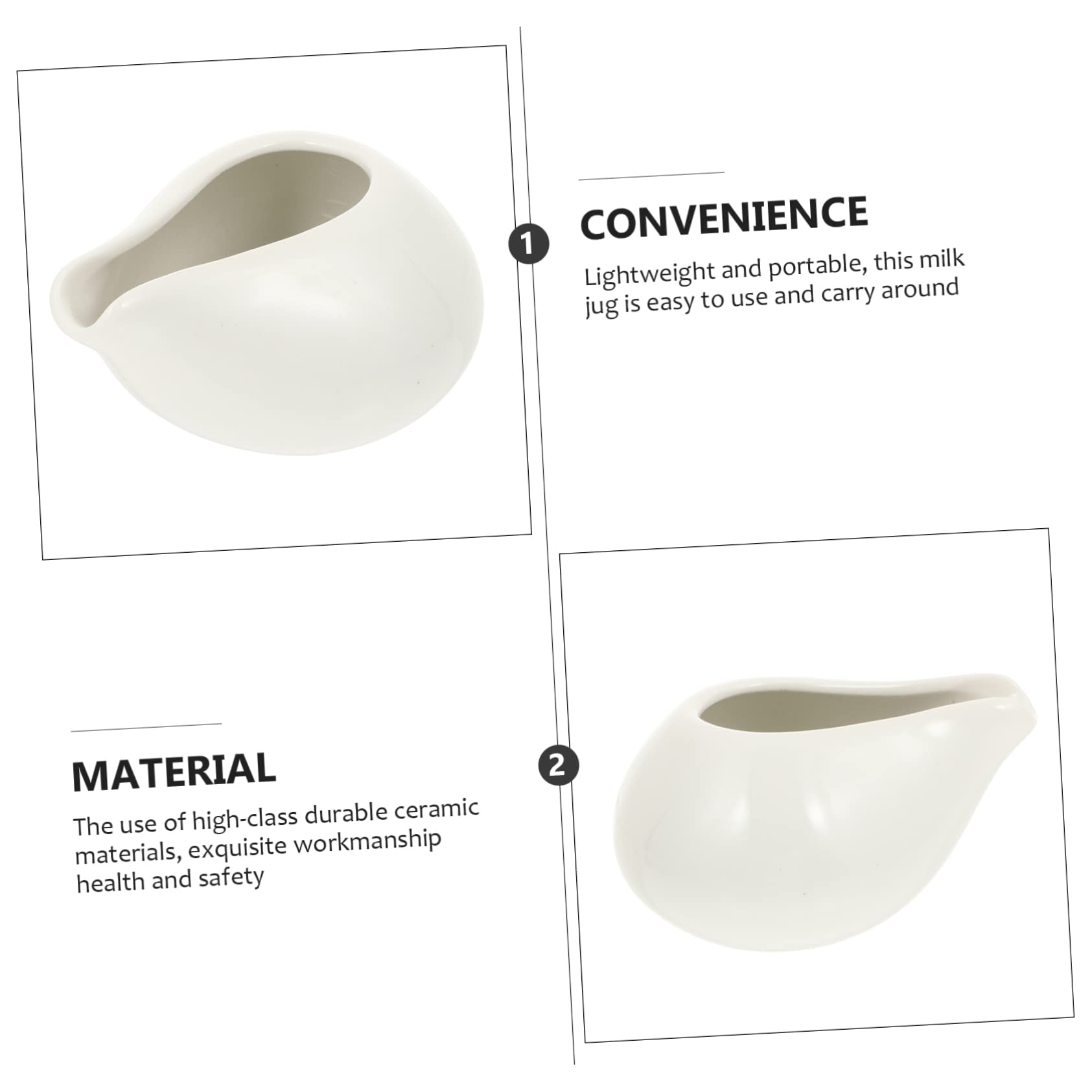 FUNOMOCYA Handleless Juice Bucket Milk Frothing Jug Coffee Creamer Pourer Mini Syrup Jug Milk Creamer Pitcher Sauce Cups Mini Gravy Boat Vintage Soy Coffee Pot White Concentrate Ceramics