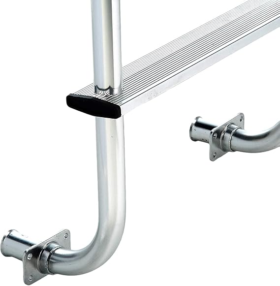 Surco A103 Universal Style Aluminum 4-Step Van Ladder - Compatible with Select Chevrolet G-Series/Express; Dodge B-Series/Ram; Ford E-Series; GMC G-Series/Savana + More; Brite Dipped Polished Finish