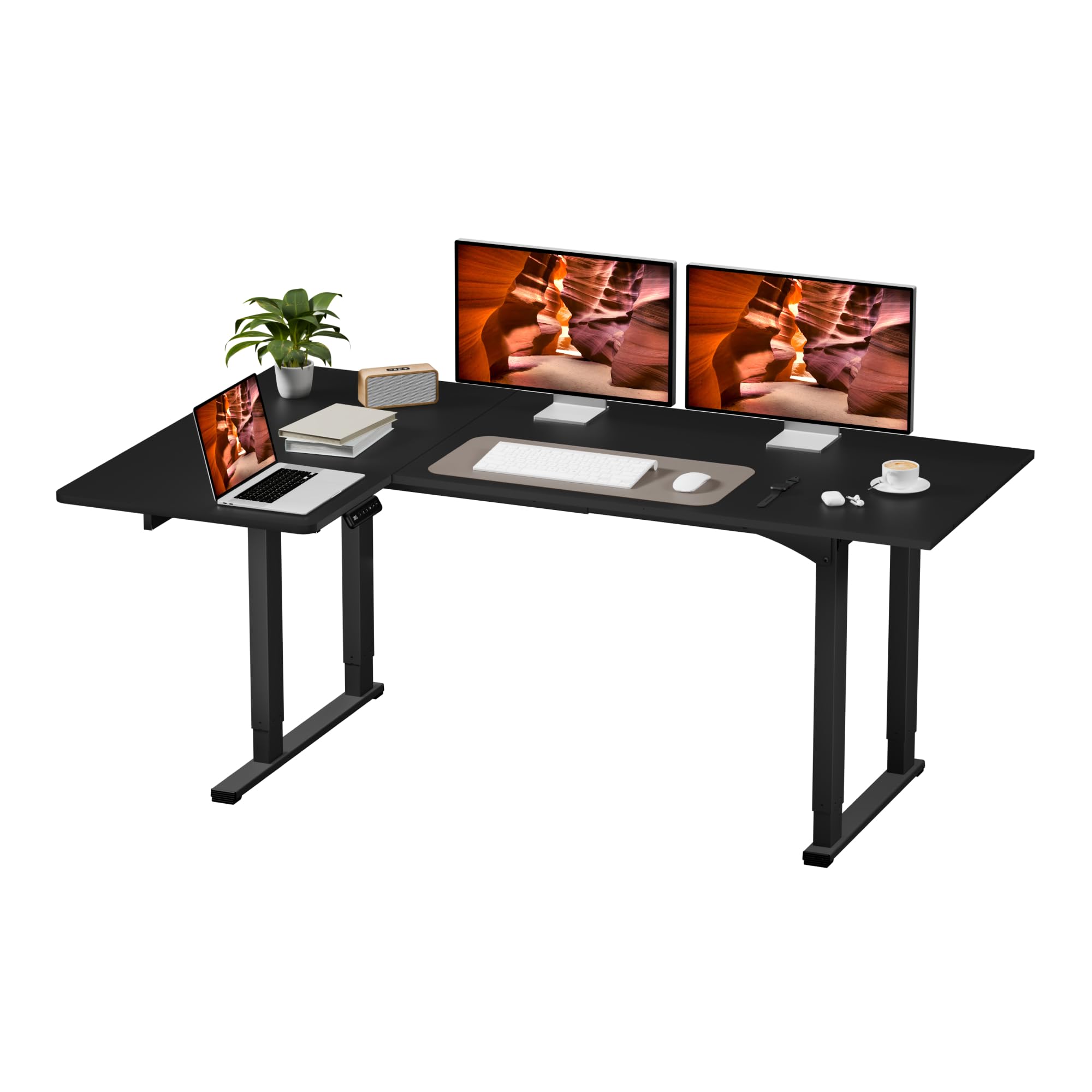 4 Legs L-Shaped Standing Desk