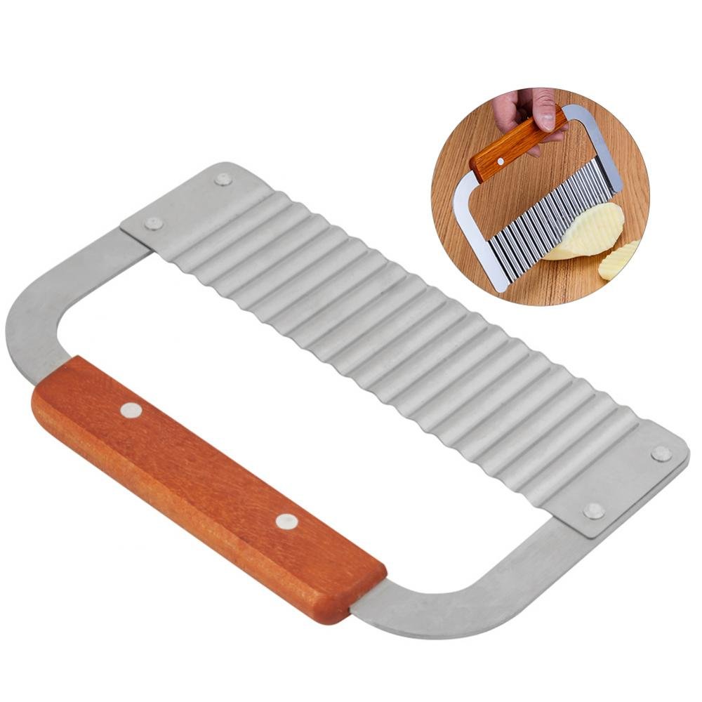 Ensemble D'outils De Coupe De Savon En Bois + 2 Pièces Droites Ondulées En Acier Inoxydable