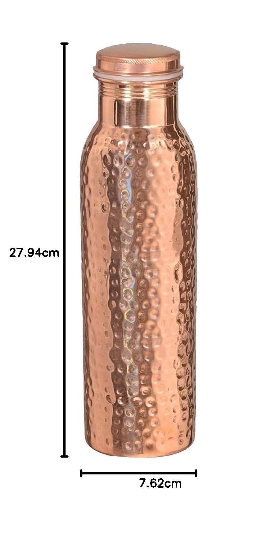 Wasserflasche aus reinem Kupfer, 3 Stück (je 1 l), ayurvedische gesundheitliche Vorteile