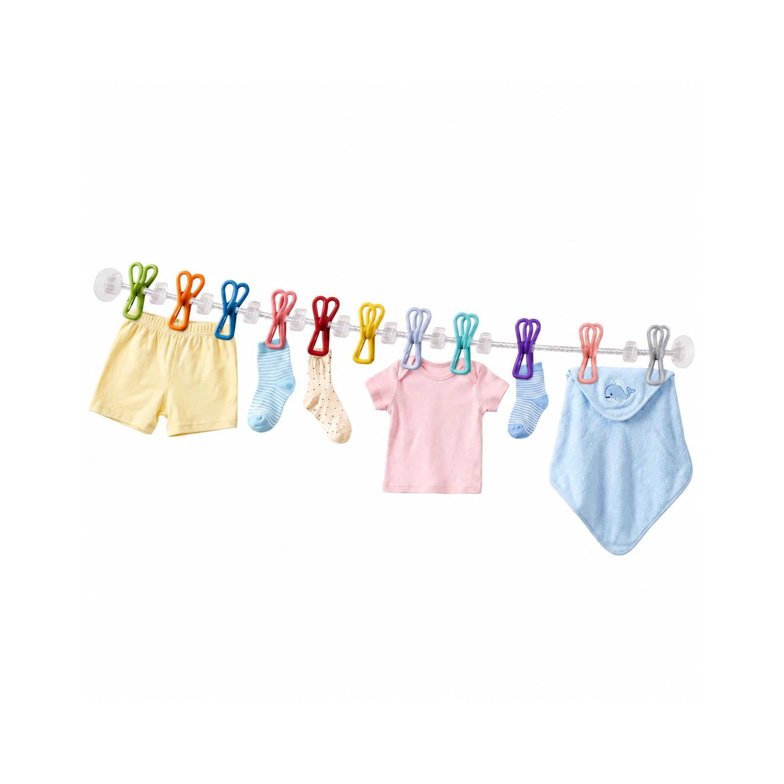 JINGYAN Standard Hangers Portable Travel Clothesline with Clips