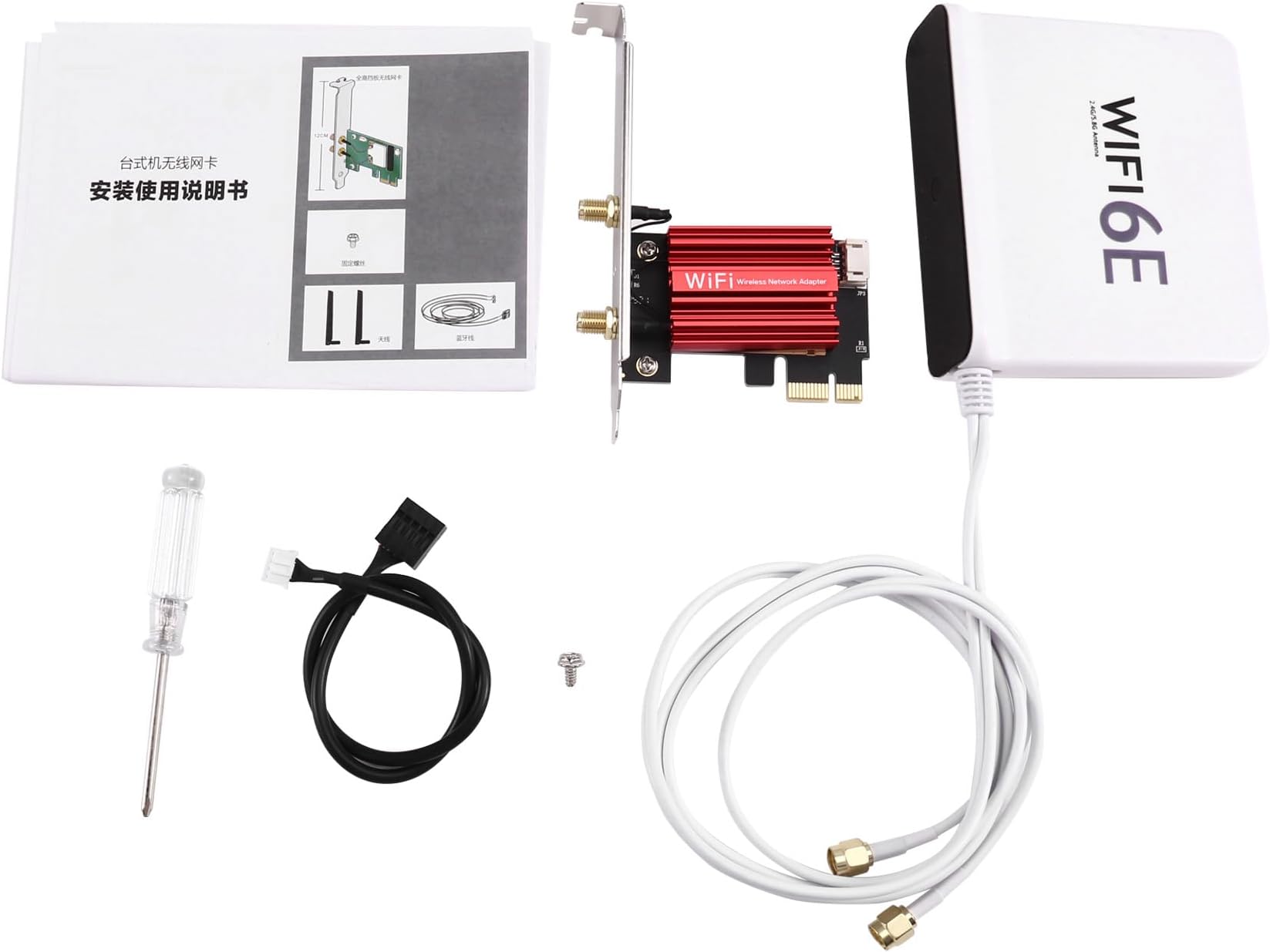 Tri Band WiFi 6E PCI-E Wireless Bluetooth Adapter BT 5.3 2.4G/5G/6GHz Magnetic Network Wi-Fi Card Computer Accessories