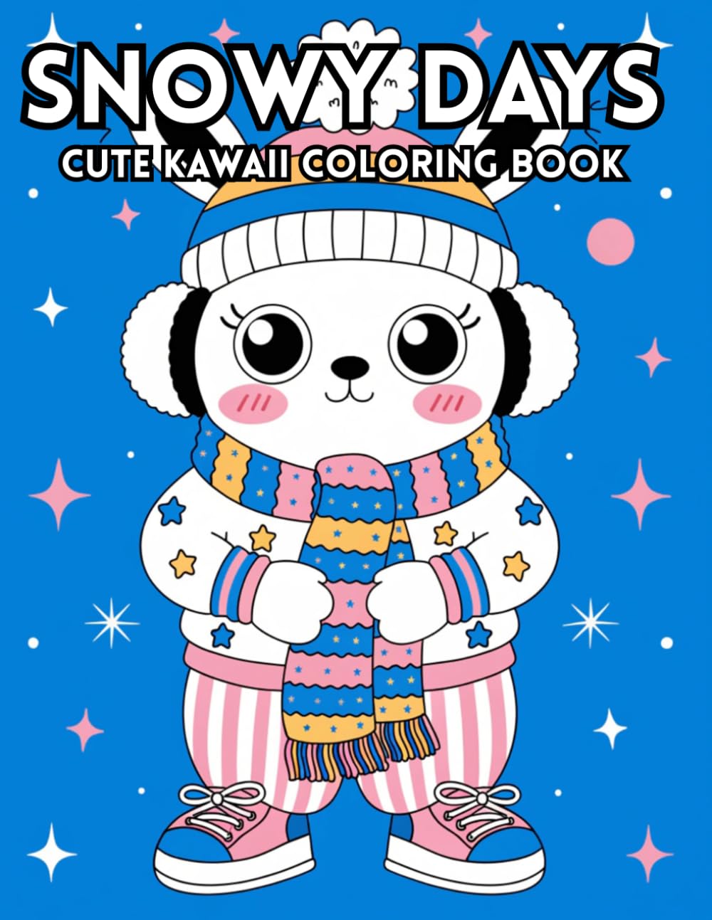 Snowy Days Cute Kawaii Coloring Book: 50 Unique Cute Designs for Relaxation, Creativity, and Cozy Winter Fun