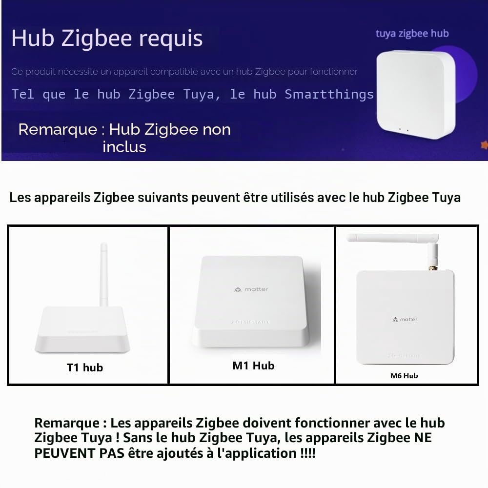 Tuya Zigbee Smart Vanne à ultrasons Contrôlée Jauge D'eau Contrôlée, Affichage de la Date LCD/Seuil Alarmes, Mesure de la quantité d'eau, Consommation d'énergie de Quantité d'eau IP68, besoin de Hub