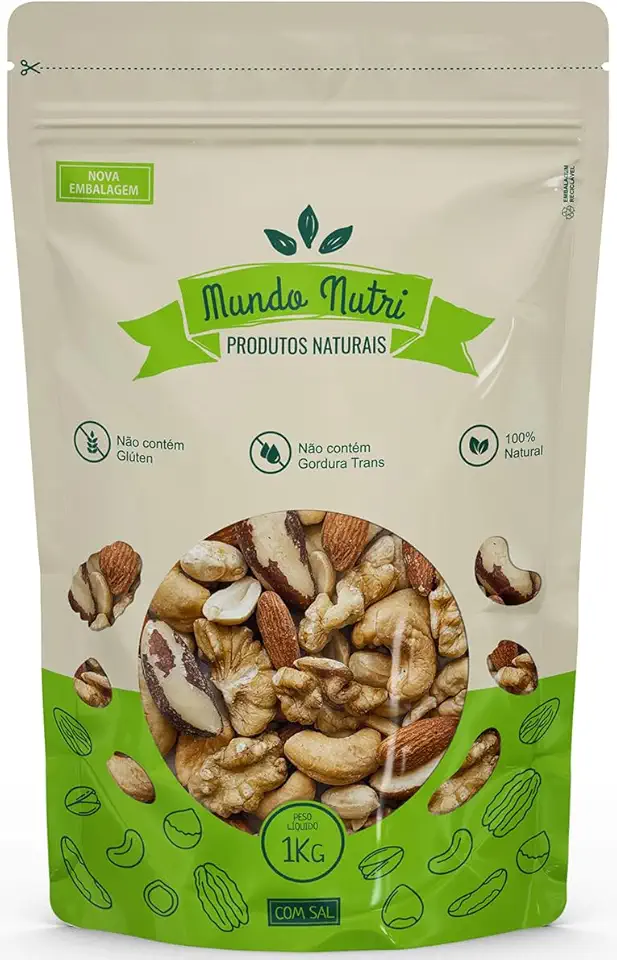 Mix premium de castanhas com sal - sabor e crocância garantidos