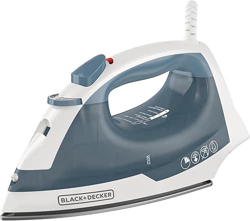 BLACK+DECKER Easy Steam Compact Iron for Clothes, Automatic Shutoff, Nonstick