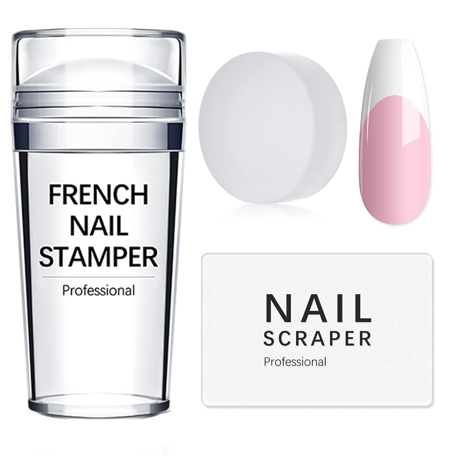 Keli French Manicure Nail Stamp Kit | Gel Nail Polish Art Set French Tip Printing Tool DIY Nail Art Kit - Home Salon Indoor Outdoor Manicure Fingerprint Accessories (Pack of 1)-picture-48