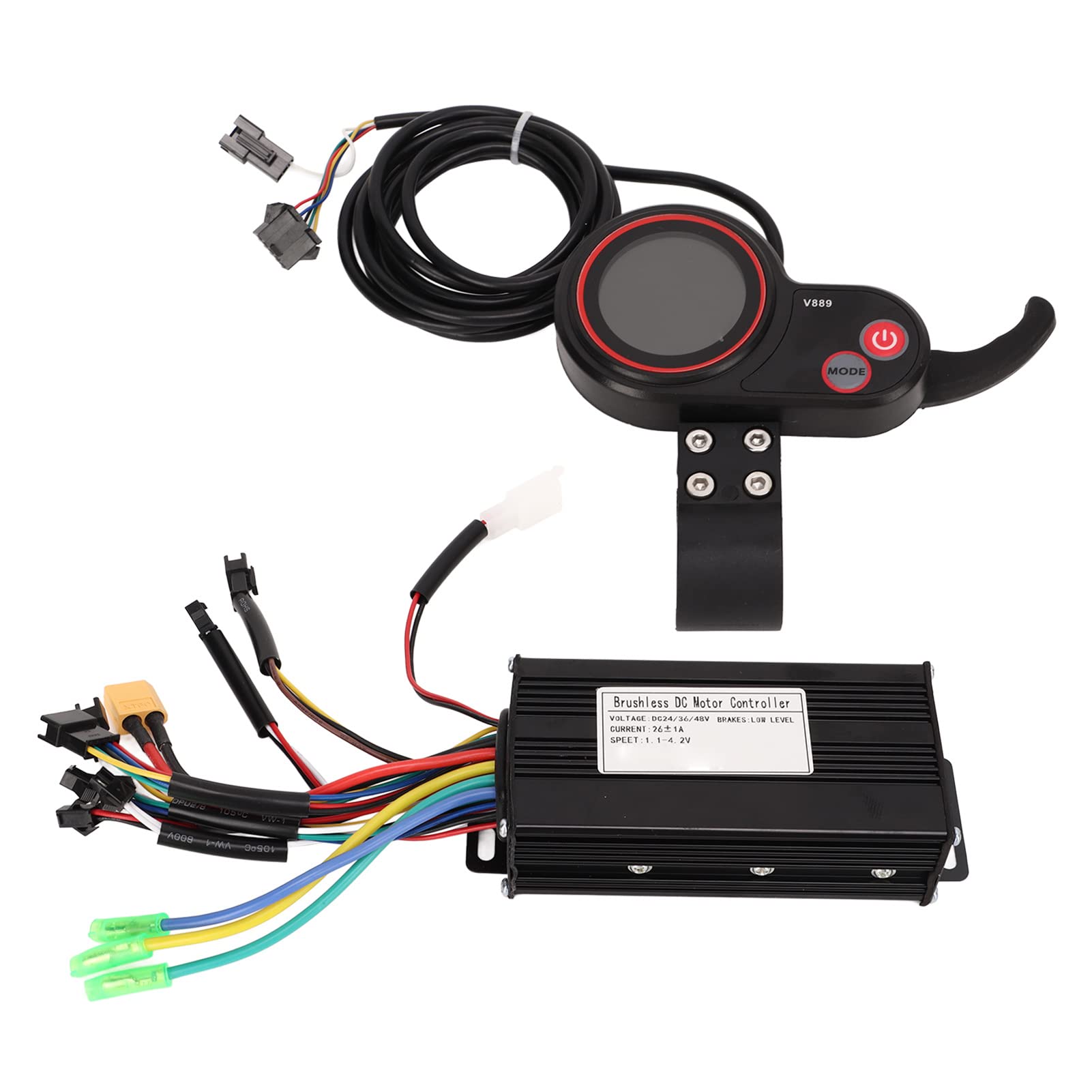 BuyWeek Kit Controller Motore brushless per Scooter Elettrico KUGOO M4, Controller brushless per Scooter Elettrico 24V 36V 48V V889 Set misuratore Display LCD