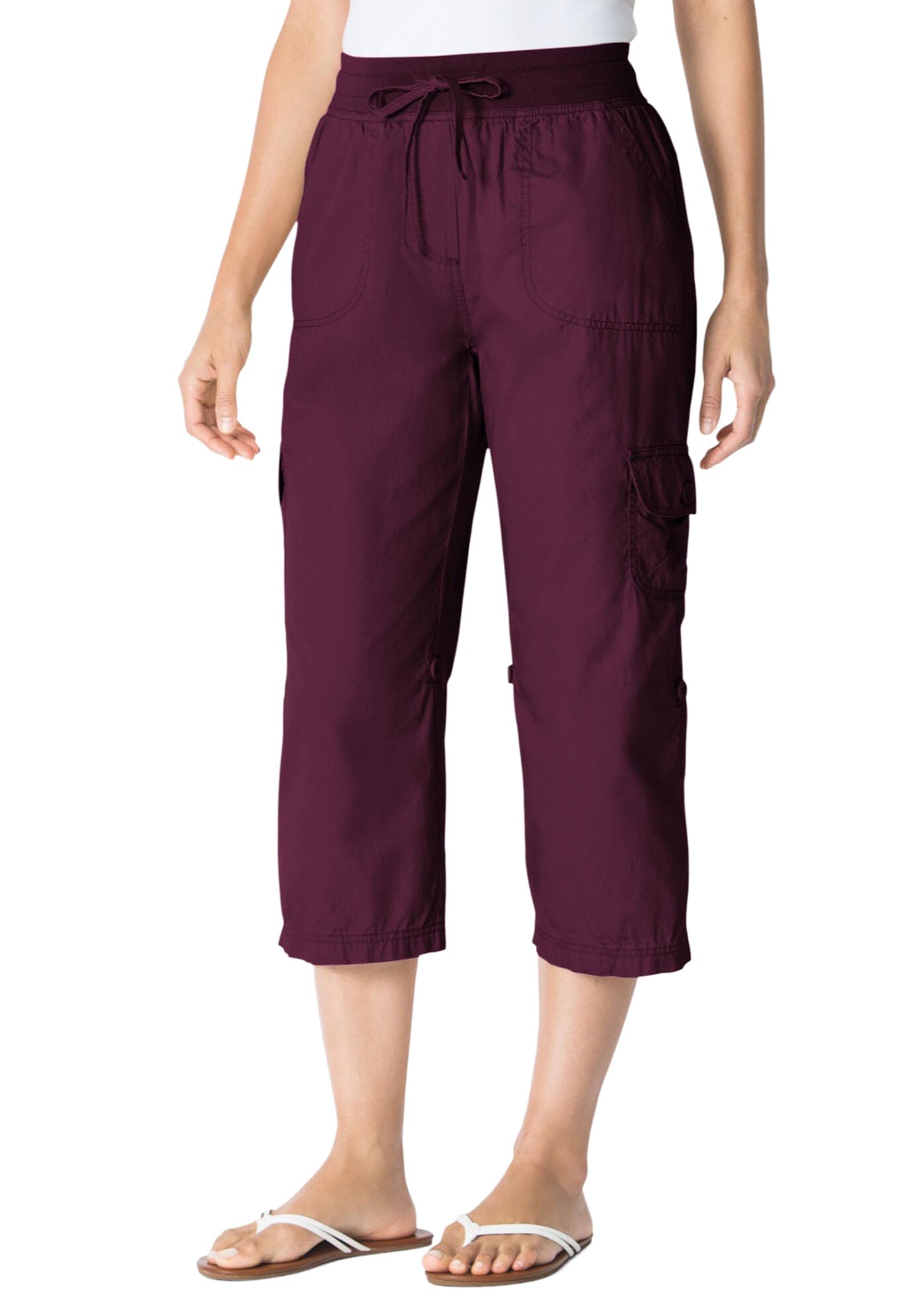 Woman Within Convertible Length Cargo Capri Bermuda