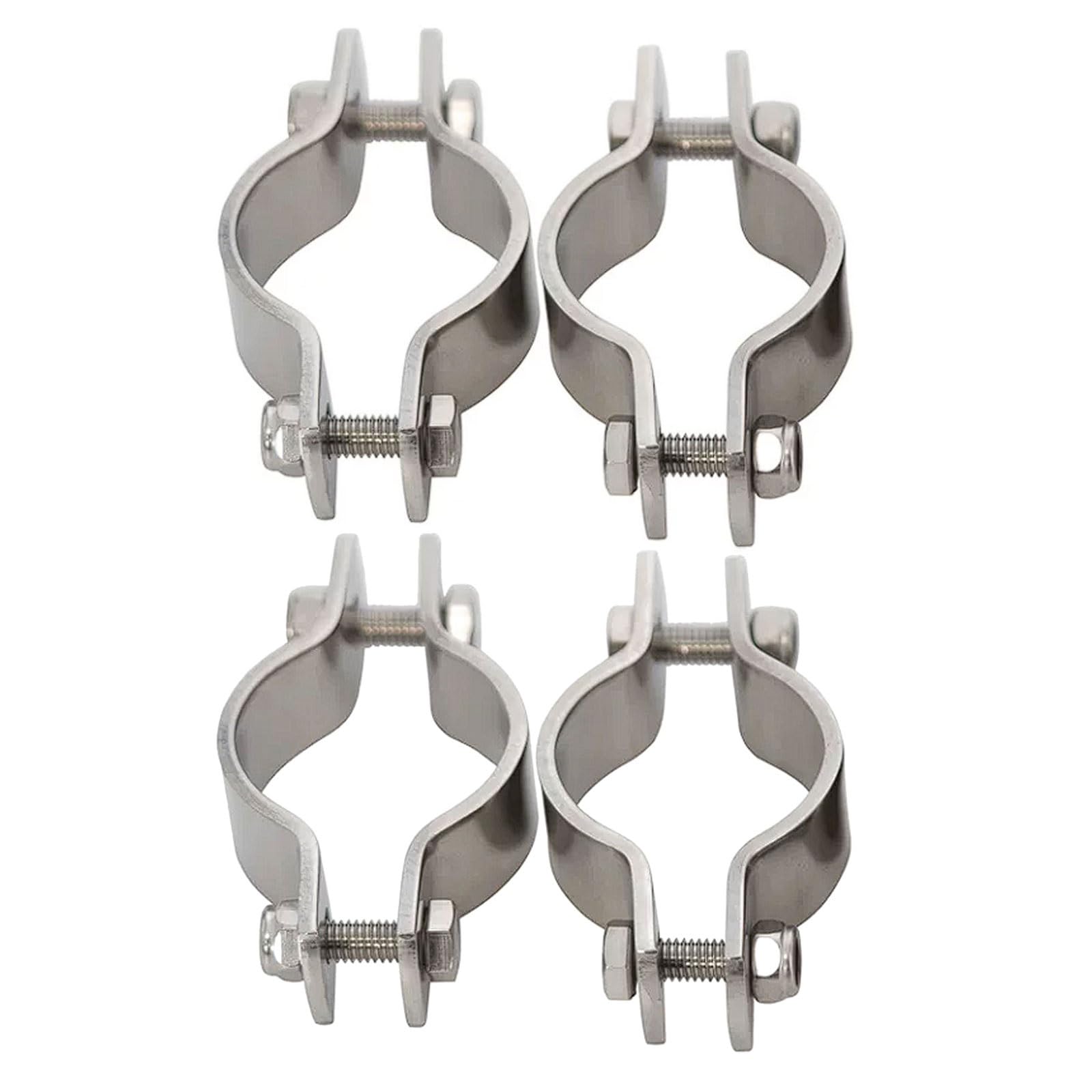 Esmen Uae One Color 304 Stainless Steel Thickened Pipe Clamp Heavy Duty 4 Pack For Poles And Pipes Φ40-70Mm With M6x20mm Screws Tube Fittings(Φ40)
