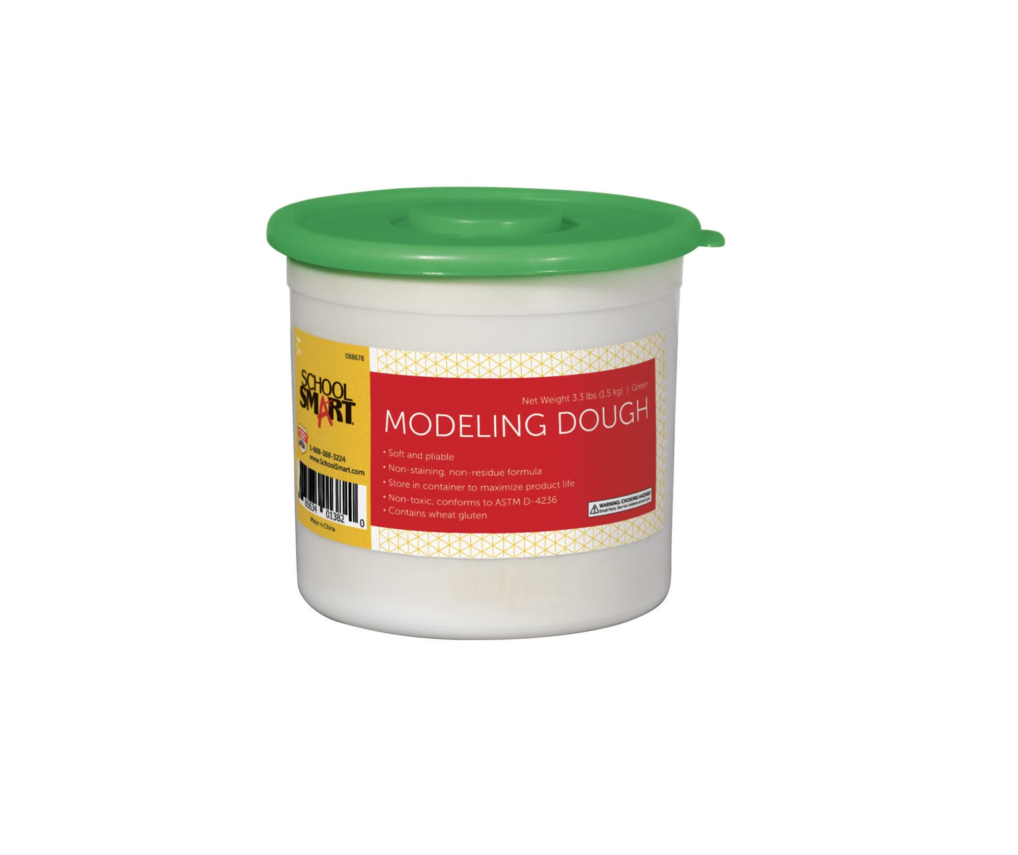 School Smart Modeling Dough, 3-1/3 Pound Tub, Green