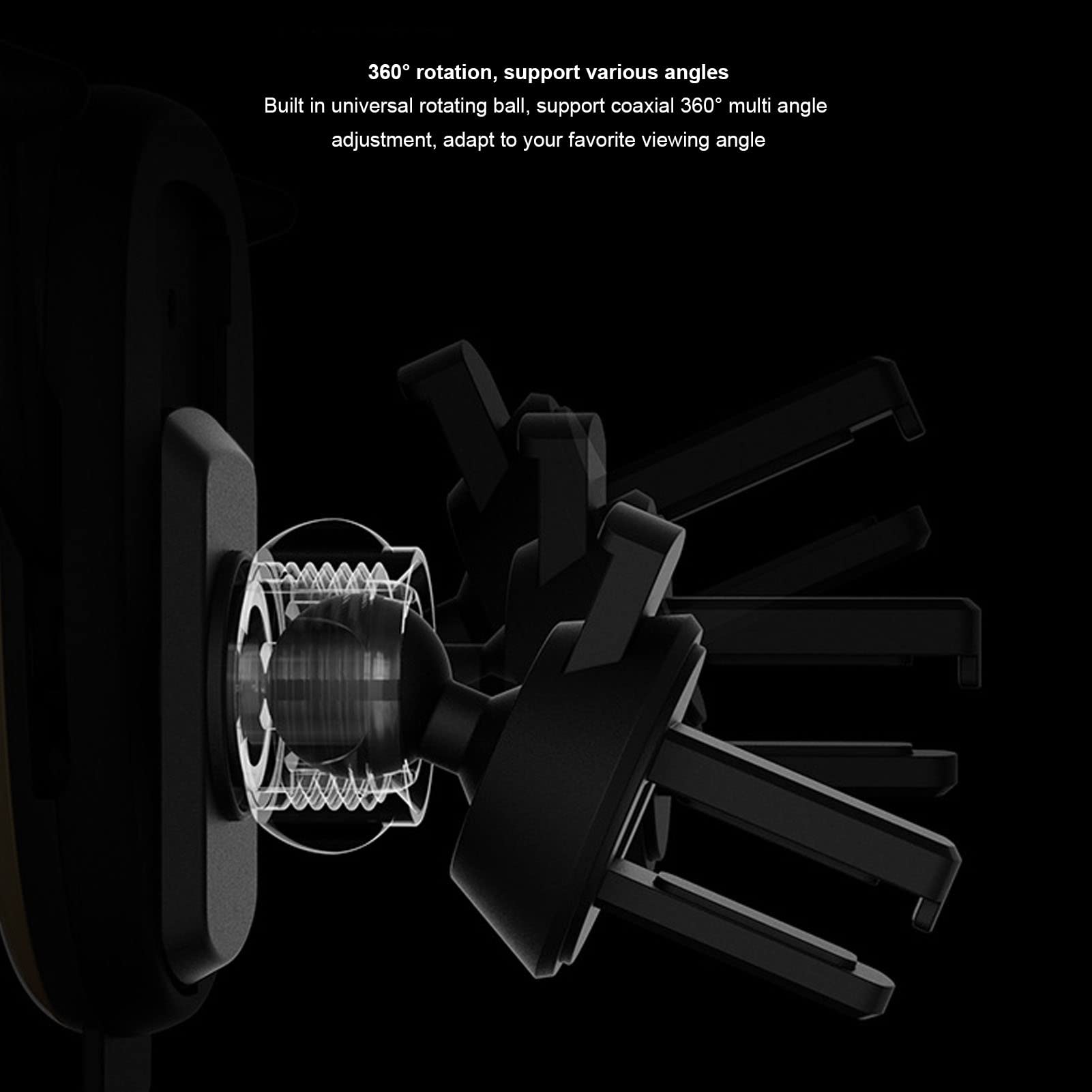 Ejoyous Supporto per Telefono per Auto Supporto per Telefono per Presa d'aria in Silicone ABS per Smartphone da 4,5 a 6,5 ​​pollici Rotazione a 360 Gradi Visualizzazione Orizzontale Verticale per