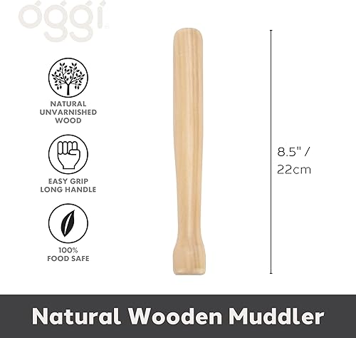 Miniatura 9 de OGGI Muddler largo para cócteles, acero inoxidable, 9.5"24cm - Accesorios ideales para barman, accesorios de cóctel, muddler de bebidas, muddler de