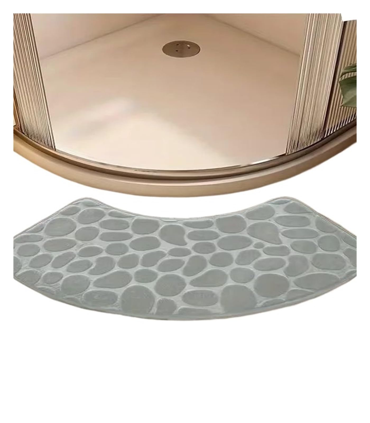 Curved Bath Mat Curved bathroom mat thickened shower room absorbent door mat toilet bathroom non-slip mat entrance mat