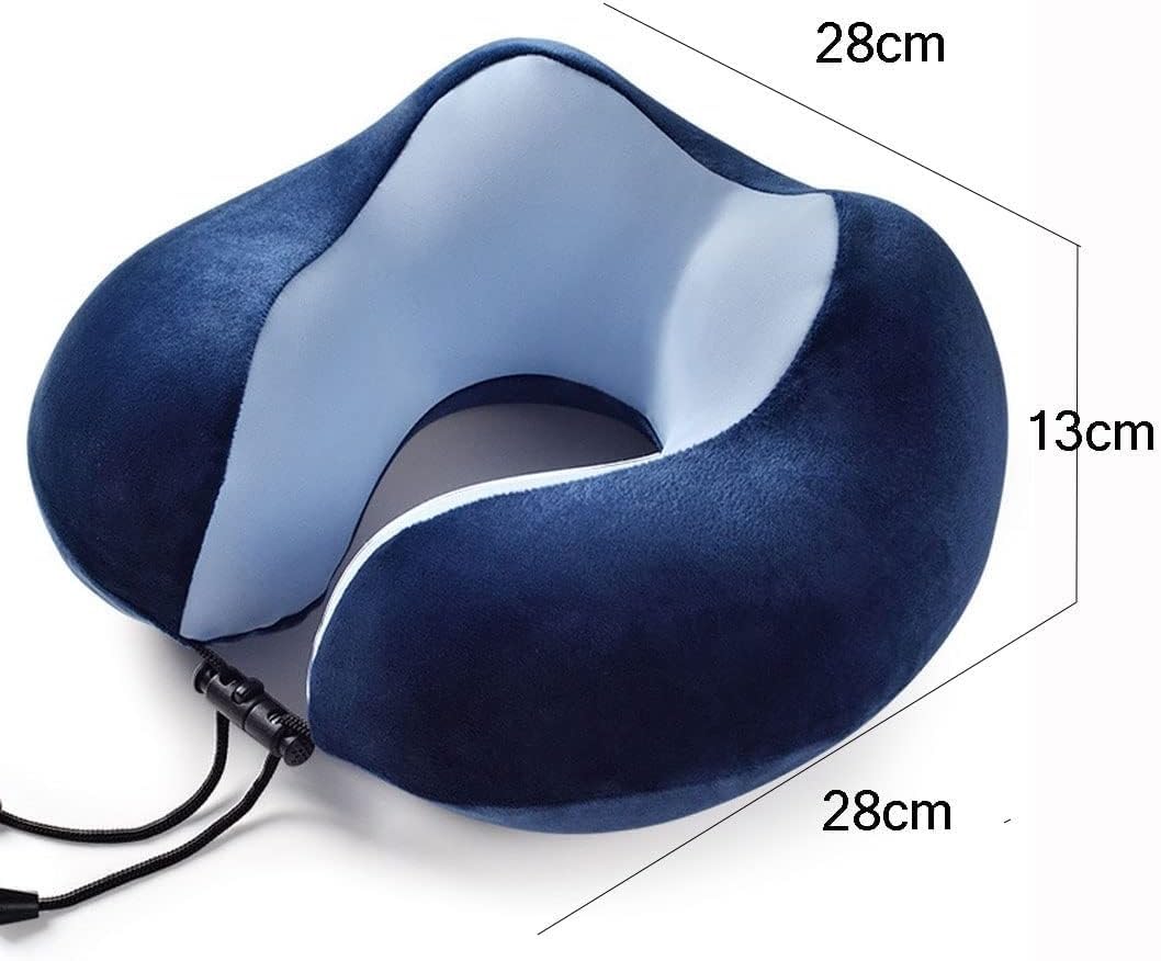 Reisekissen aus Memory-Schaum, Nackenkissen for Flugzeug, Nacken- und Kopfstützkissen for Flugzeug/Auto/Büro/Zuhause, Reisekissen-Set mit Aufbewahrungstasche (Color : B)