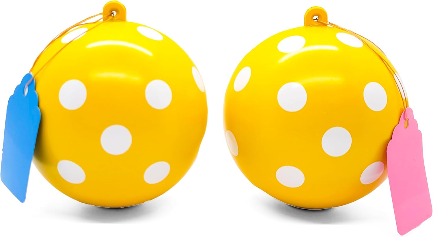 Gender Reveal Pickleballs, Pre-Filled, for Baby Showers and Gender Reveal Parties. Pink and Blue. 2 Pack.