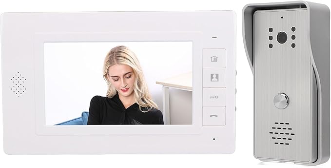 Cámara de Timbre, de Videoportero Inteligente de 7 Pulgadas, de Videoportero con Cable, Kits de Timbre de Videoportero Inteligente, Kits de Timbre de Puerta con Visión (Silver)