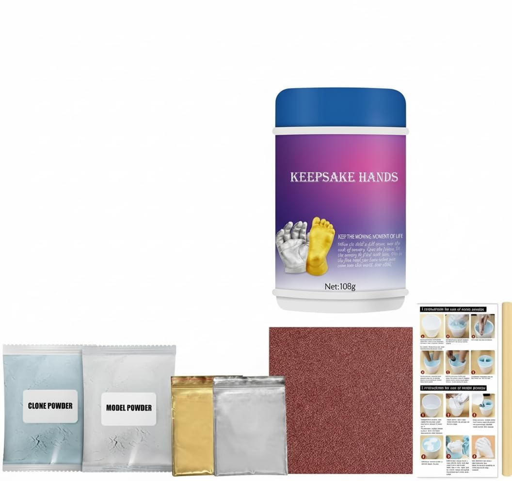 NALACAL Baby Keepsake Hand Casting Kit, Plaster Hand Molding DIY Kit for Infant Hand & Foot Mold, Kids Keepsake Sculptures, Hand Mold Sculpture Kit for First Birthday Newborn Gifts Kids