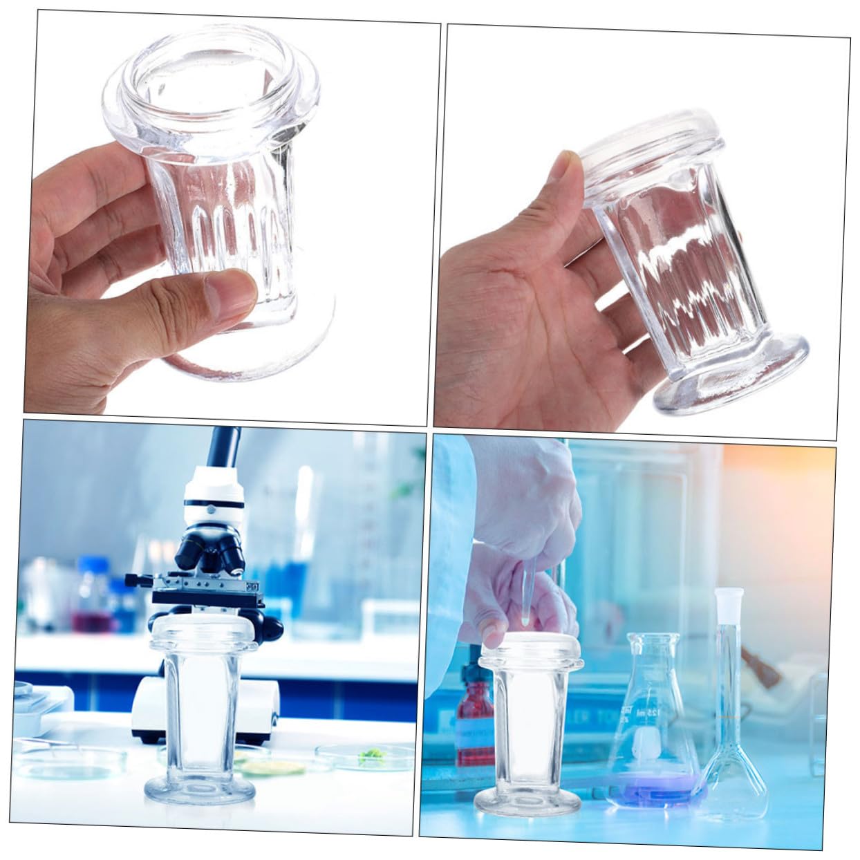BESTYASH 3 piezas Tarro de Tinción de Vidrio con Tapa para Laboratorio Capacidad para Portaobjetos Frascos para Tinción Biológica y Experimentos Científicos Tarro Transparente para
