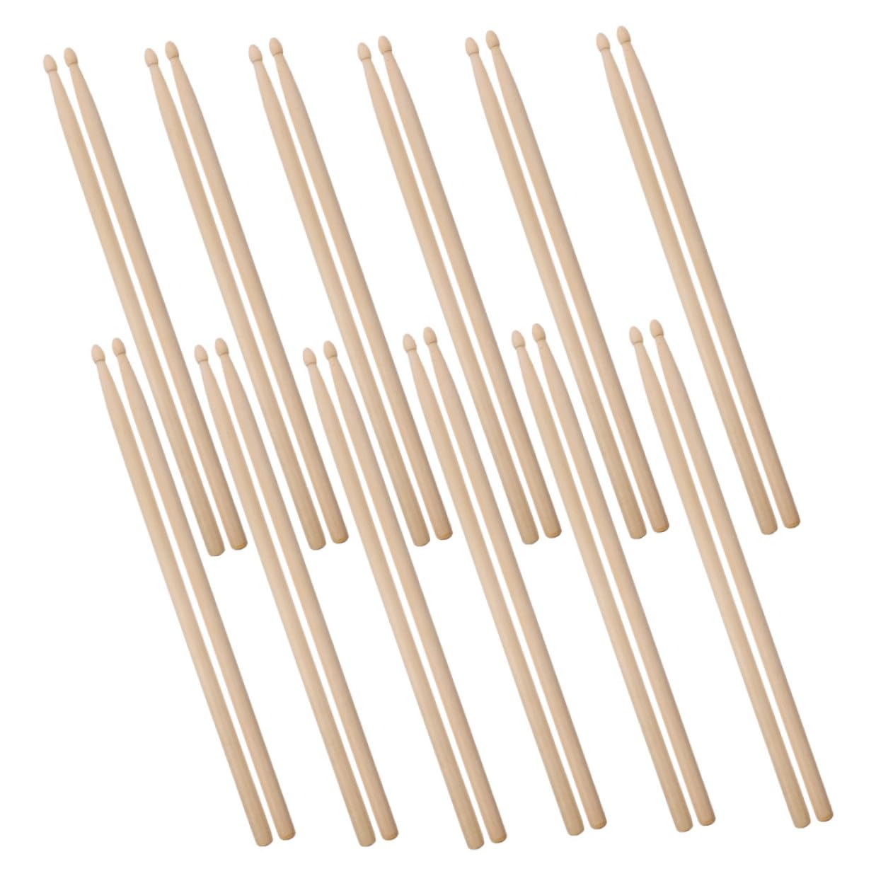Milisten 12 Pares de Baquetas de Jazz de Madera de Arce para Percusión Uso para Práctica y Clases de Música con Agarre Cómodo para Principiantes