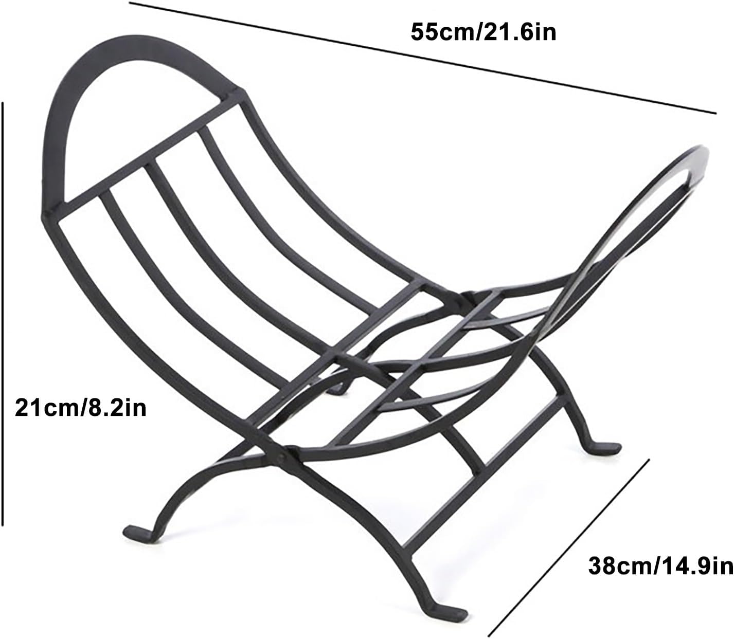 Foldable Fireplace Log Holder for Indoor and Outdoor Use Sturdy Iron Firewood Rack for Easy Storage and Stacking,