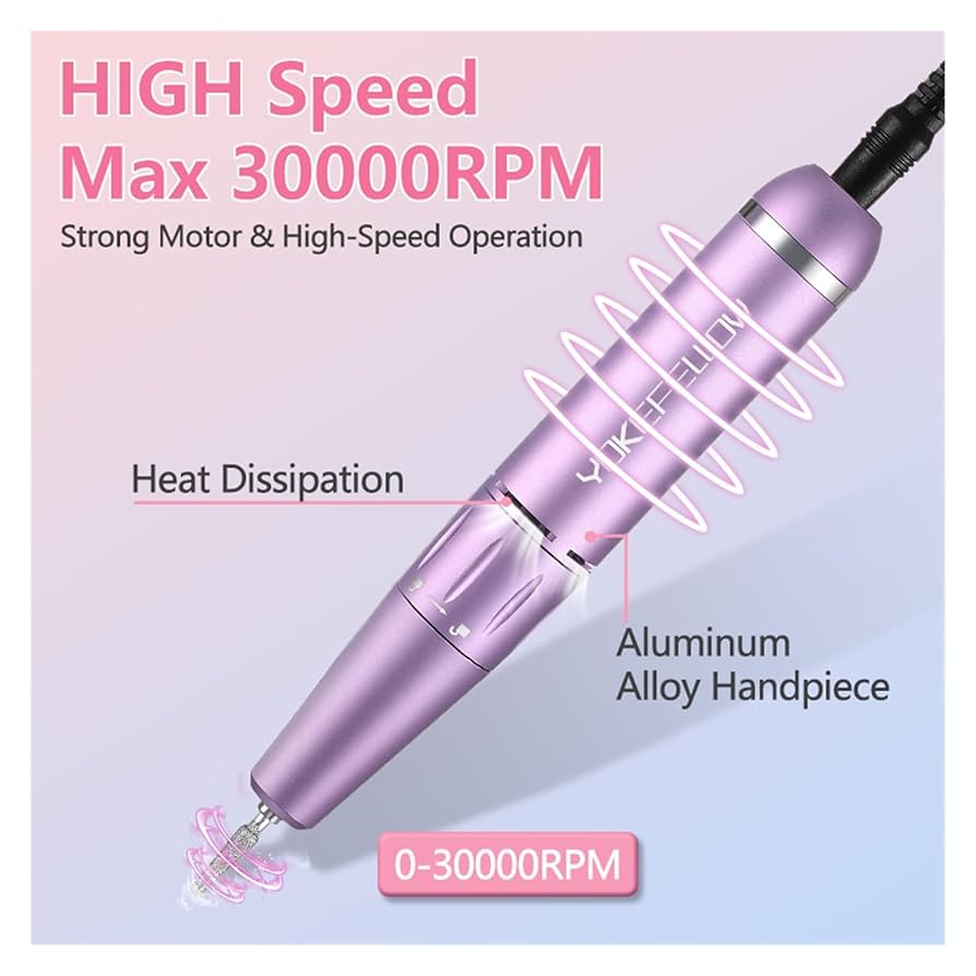 ネイルドリル 最大30,000RPM デジタル表示ネイルマシン ネイル研削盤電動ネイルドリルマシン、コードレスポータブル最大