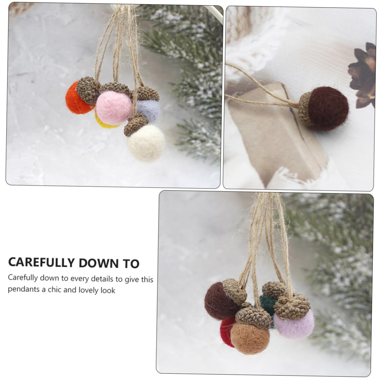 3 Set Di Pigne Per Albero Di Natale Decorazioni in Feltro Ornamenti Natalizi Decorazioni Per Matrimoni E Ragazze Per Adulti Pendenti Festivi 12 Pezzi * 3 Casuali
