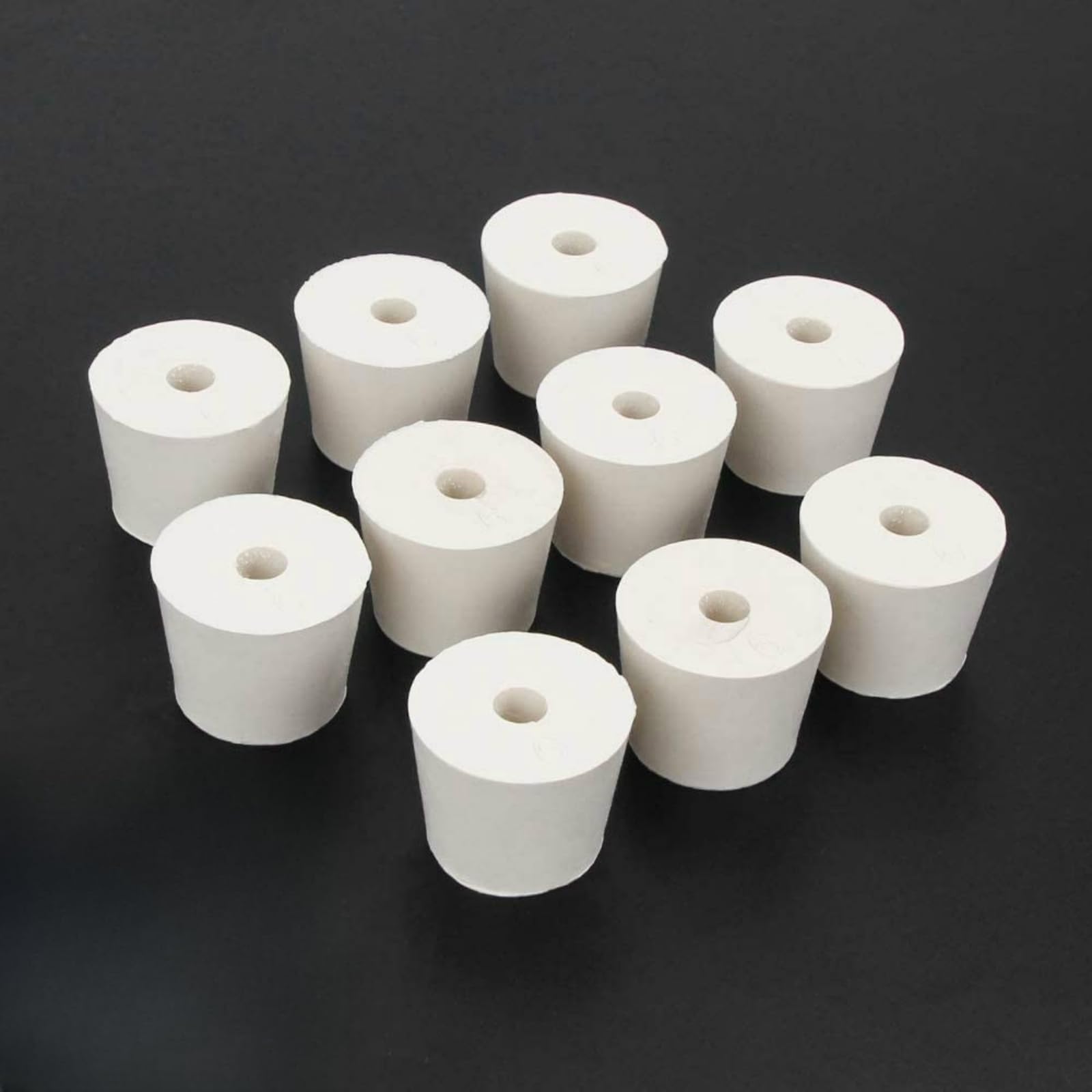 Enjoyist10 Pack Drilled Natural Rubber Stopper #6