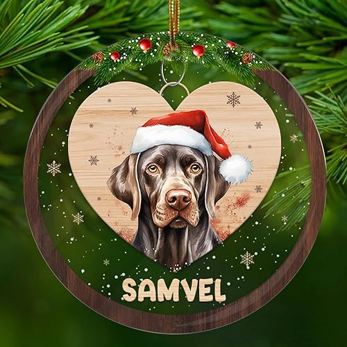 Miniatura 13 de Adorno personalizado de Yorkie para Navidad, adornos personalizados con nombre de mascota, adornos acrílicos para colgar en el árbol de la puerta