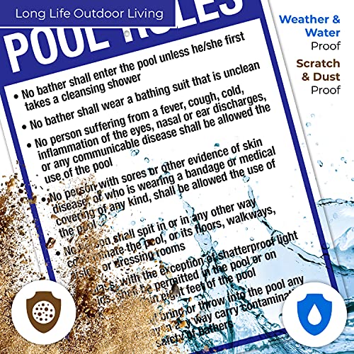 Cartel de reglas para piscina de Massachusetts 18x24 pulgadas miniatura 5
