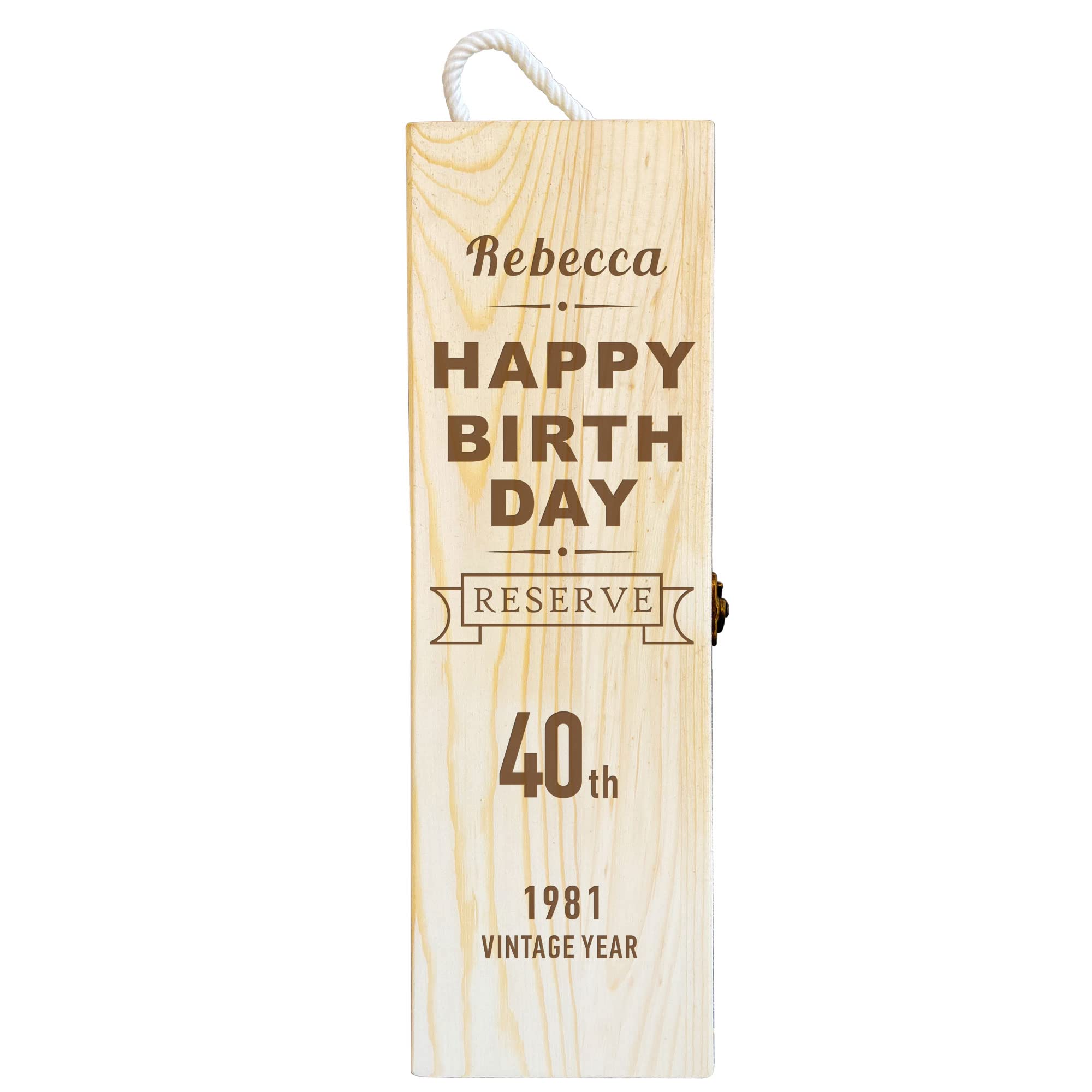 howson london Personalised Wooden Wine Gift Box Red Wine Holder for Birthday Vintage Chest Champagne Bottle Box 18th 21st 30th 40th 50th 60th(Design 1)