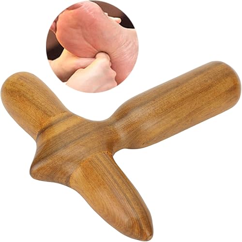 Miniatura 4 de YUYTE Palo de masaje de pies portátil de madera ergonómico de acupuntura reflexología herramienta de masaje para profesionales, masaje de pies y