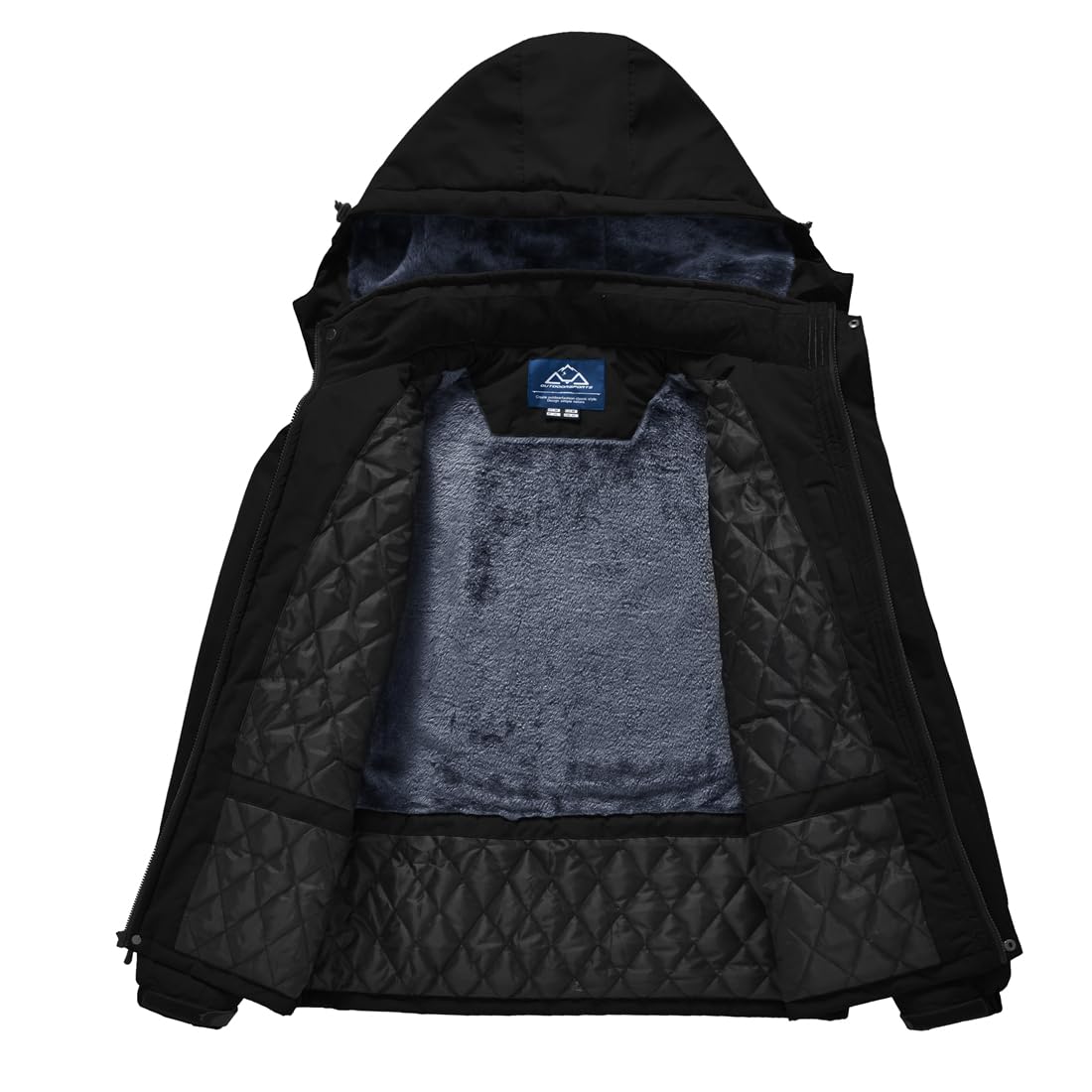 donhobo Herren Skijacke Warm Gefüttert Fleecejacke Winterjacke Verdickt Windjacke Männer Wanderjacke Softshell Jacke Outdoor Funktionsjacke mit Abnehmbarer Kapuze
