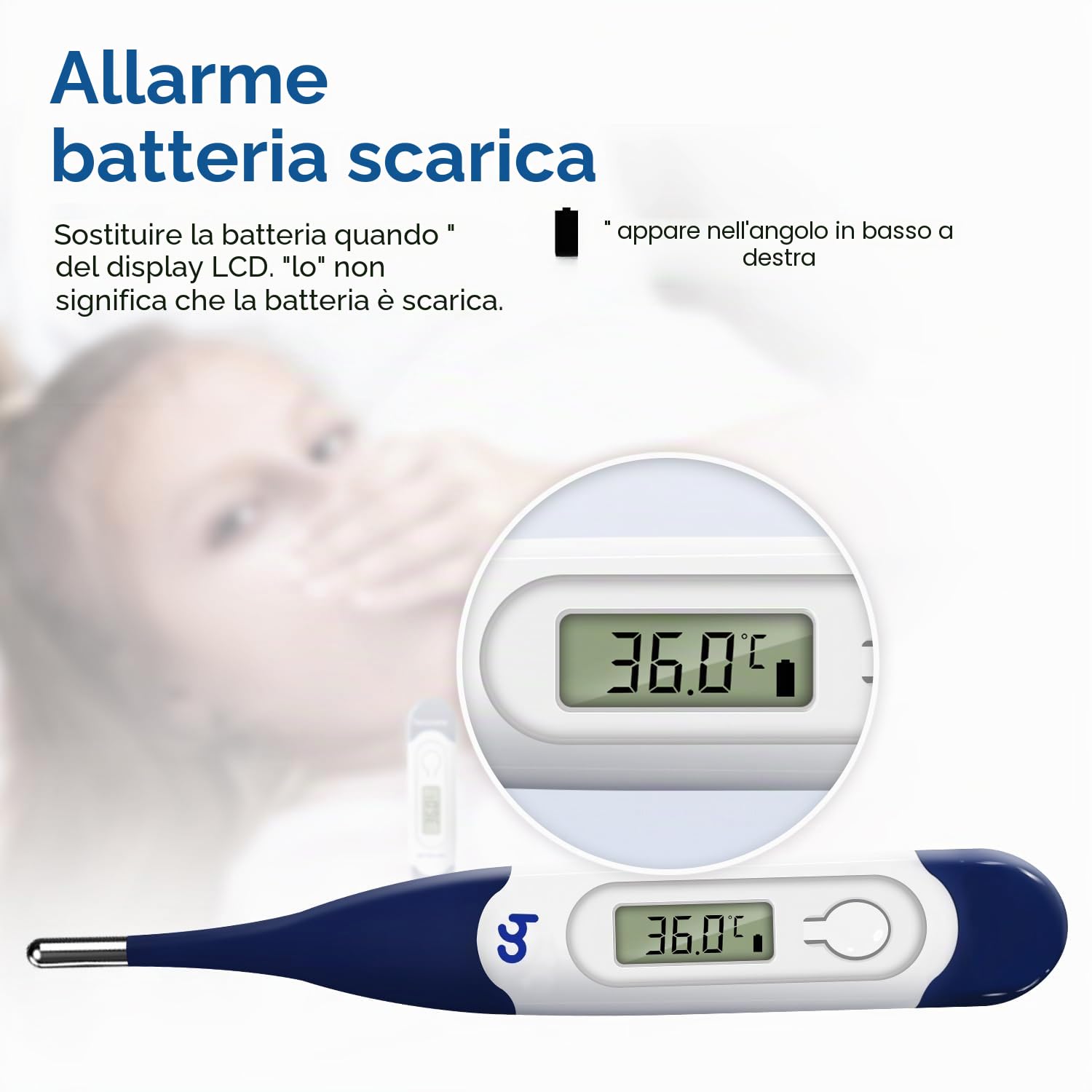 Femometer Termometro Digitale orale per febbre, temperatura corporea, lettura rapida della temperatura corporea Termometro orale rettale ascellare per bambini, ragazzi, adulti e neonati (bianco)