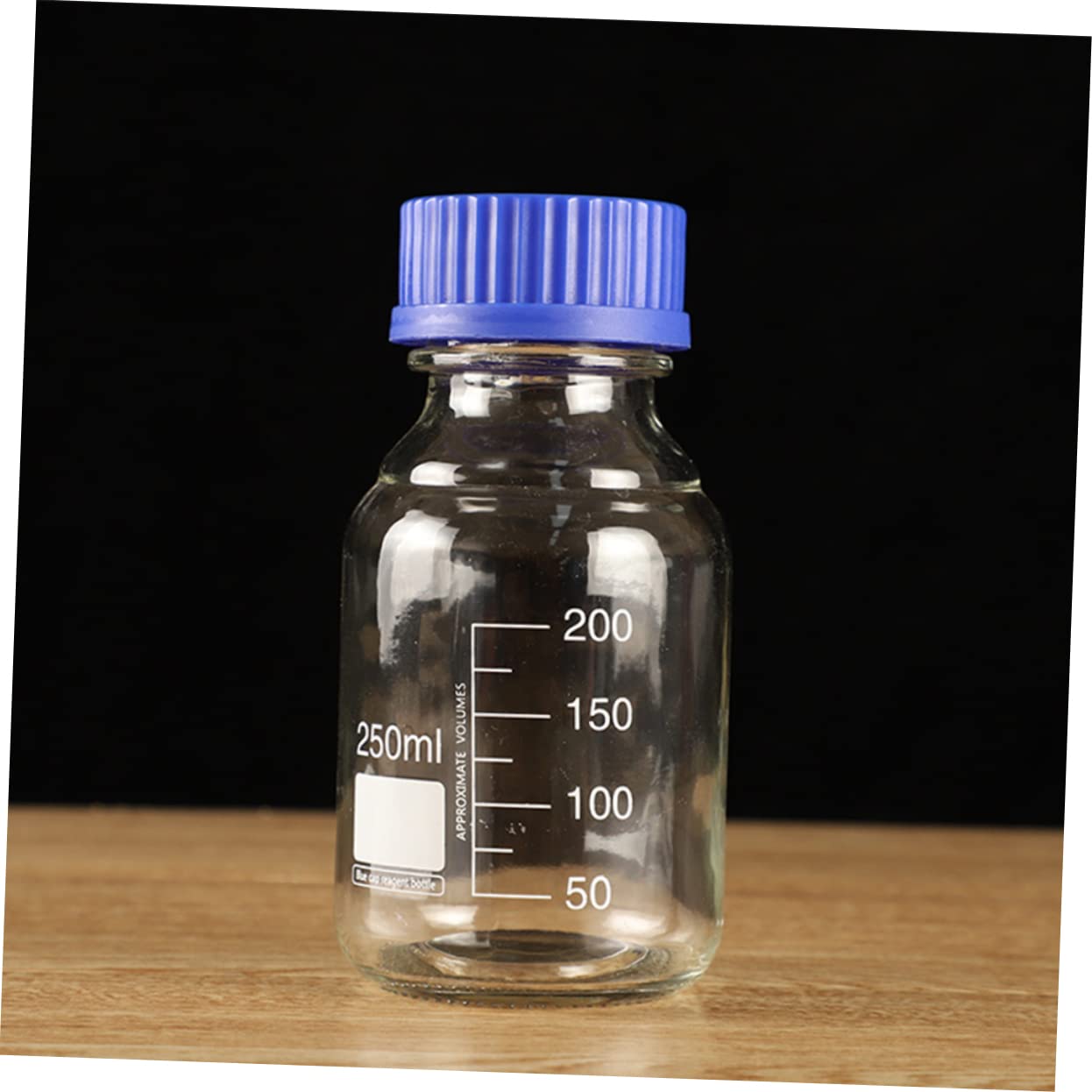 CHILDWEET Bottiglia di Reagente in Vetro 250ml 3 Pezzi, Flacone | Tappo Blu a Bocca Larga, Filettatura Sigillata, per Campionamento Chimico e Classificazione Imballaggi