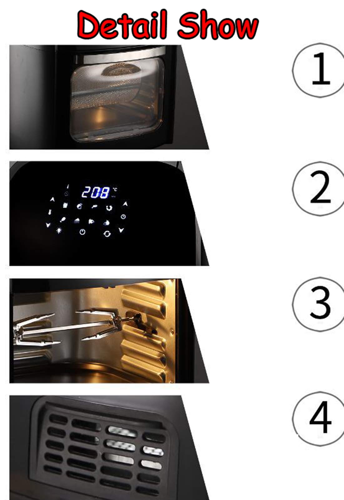 Frytkownica cyfrowa Frigry z wyświetlaczem cyfrowym, Rapi Air Fryer z systemem cyrkulacji powietrza dla zdrowej, beztłuszczowej i niskotłuszczowej Safehappy
